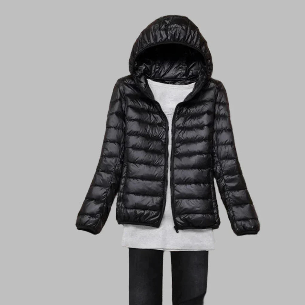 Women's Packable Down Hooded Puffer Jacket
