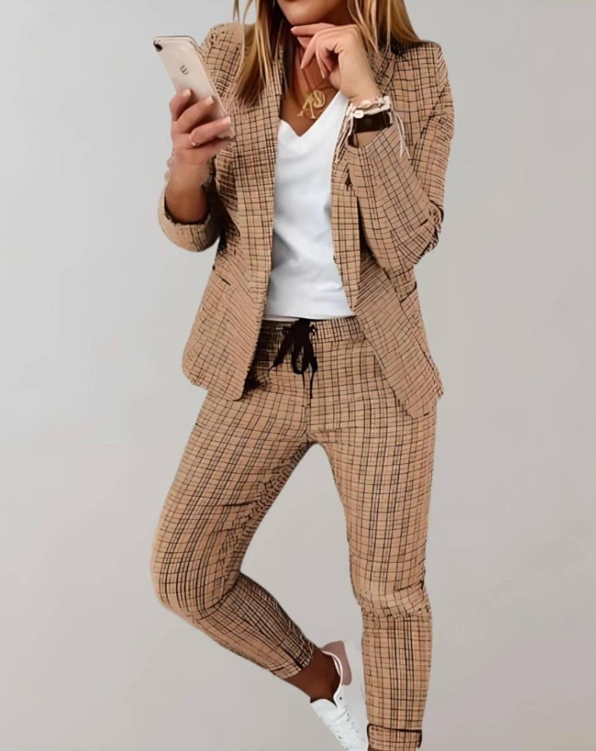 Plaid Relaxed Blazer & Trouser Set