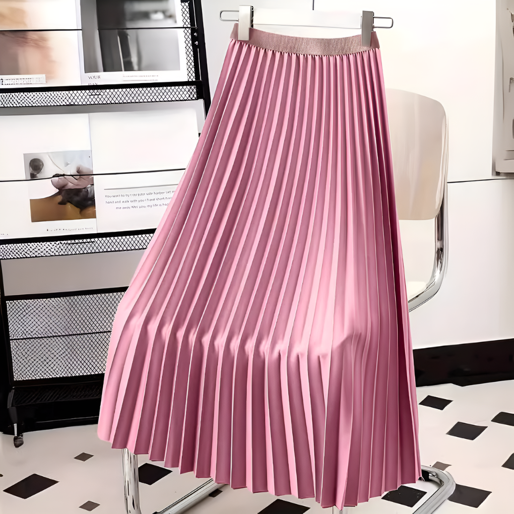 Women's Elegant Pleated Midi Skirt