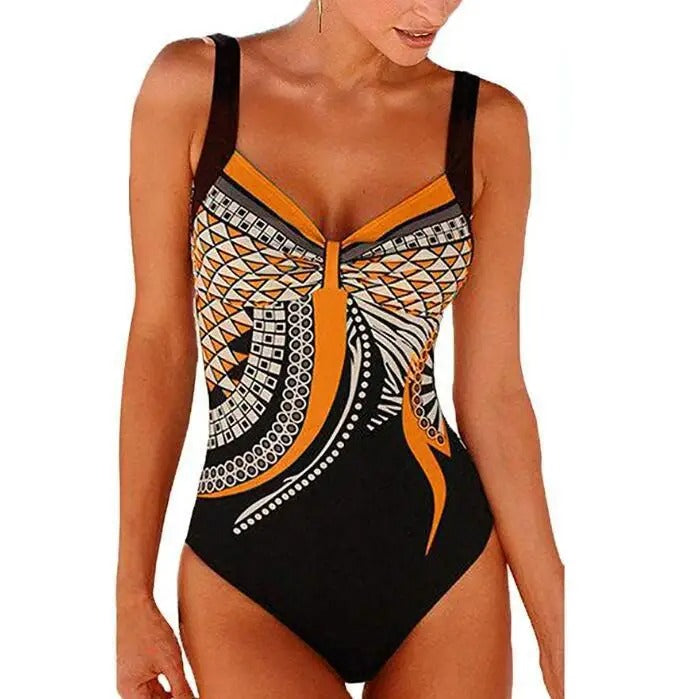 Women's Geometric Pattern One-Piece Swimsuit