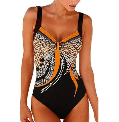 Women's Geometric Pattern One-Piece Swimsuit