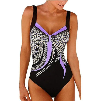 Women's Geometric Pattern One-Piece Swimsuit