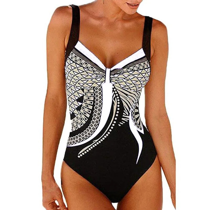 Women's Geometric Pattern One-Piece Swimsuit