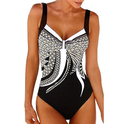 Women's Geometric Pattern One-Piece Swimsuit
