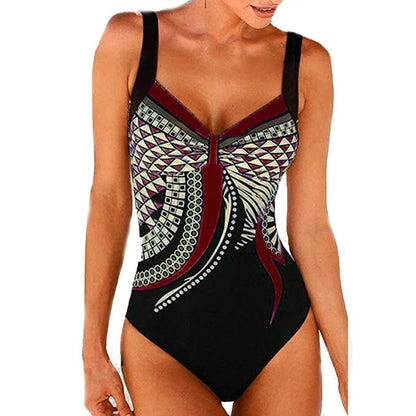 Women's Geometric Pattern One-Piece Swimsuit