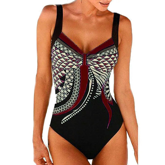 Women's Geometric Pattern One-Piece Swimsuit