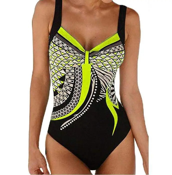 Women's Geometric Pattern One-Piece Swimsuit