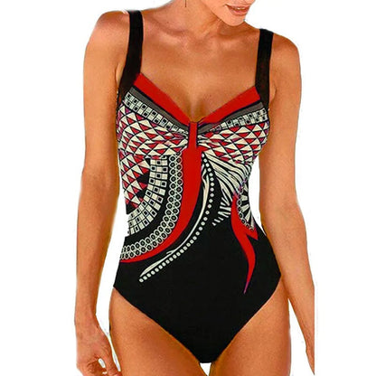 Women's Geometric Pattern One-Piece Swimsuit