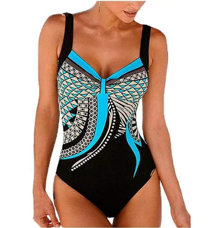 Women's Geometric Pattern One-Piece Swimsuit