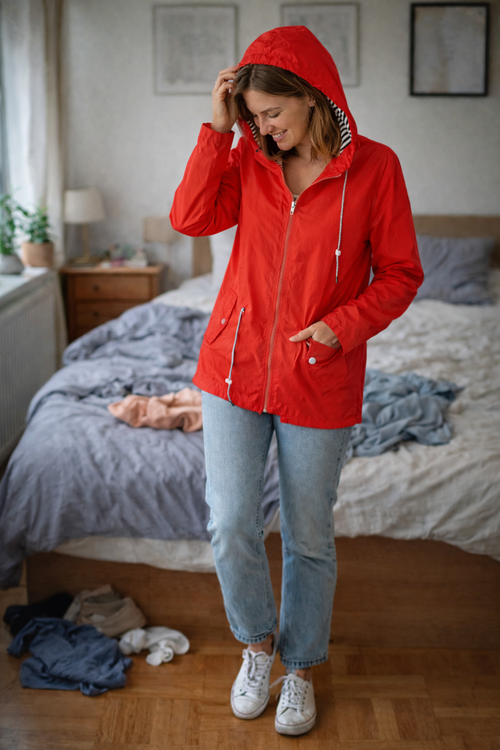 Lightweight Hooded Rain Jacket