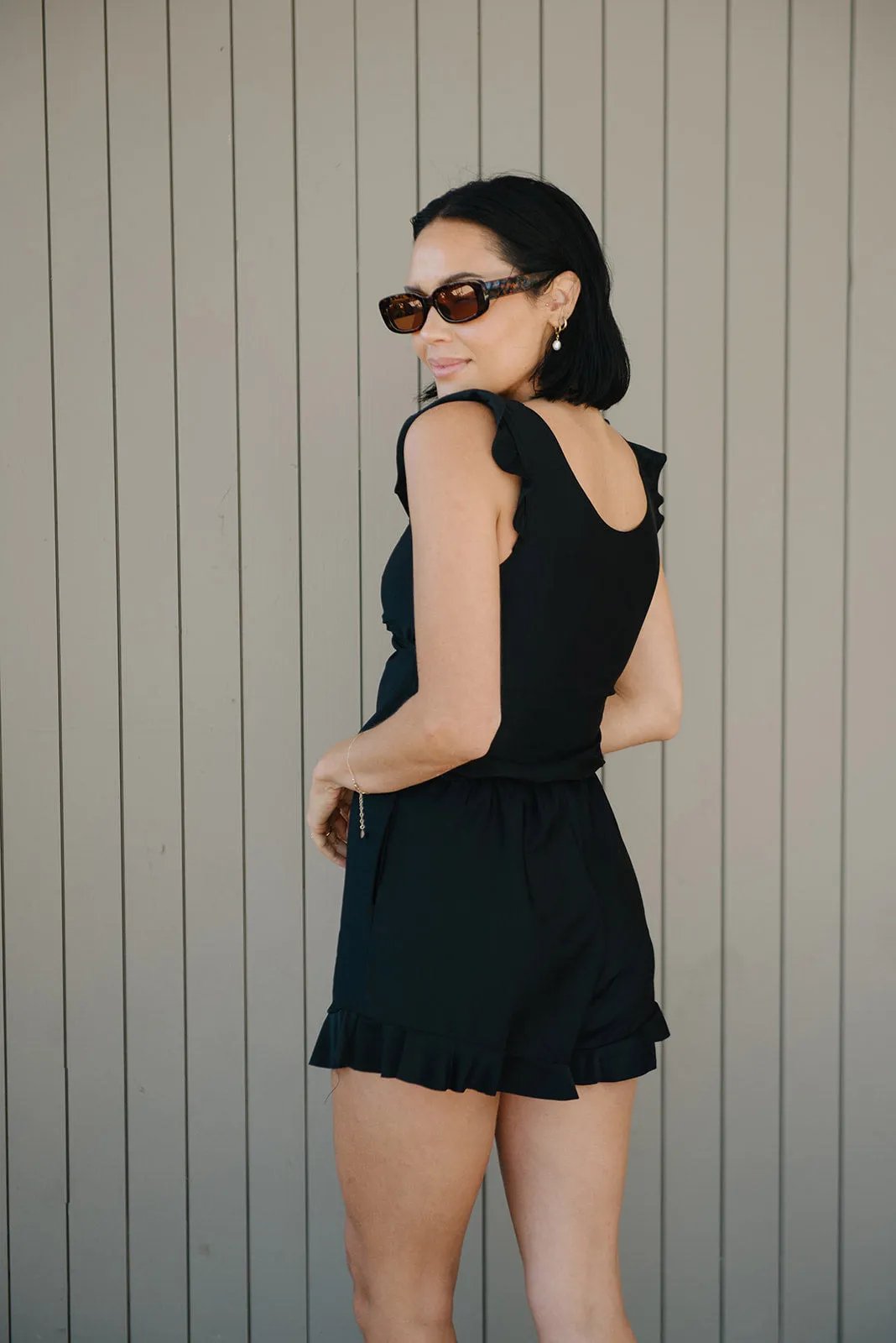 Women's Ruffled Wrap Romper