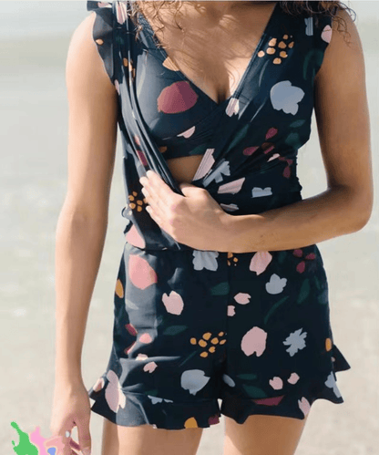 Women's Ruffled Wrap Romper