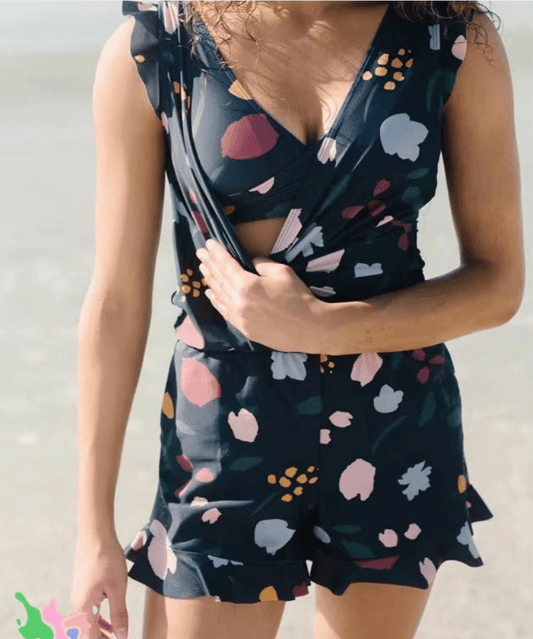 Women's Ruffled Wrap Romper