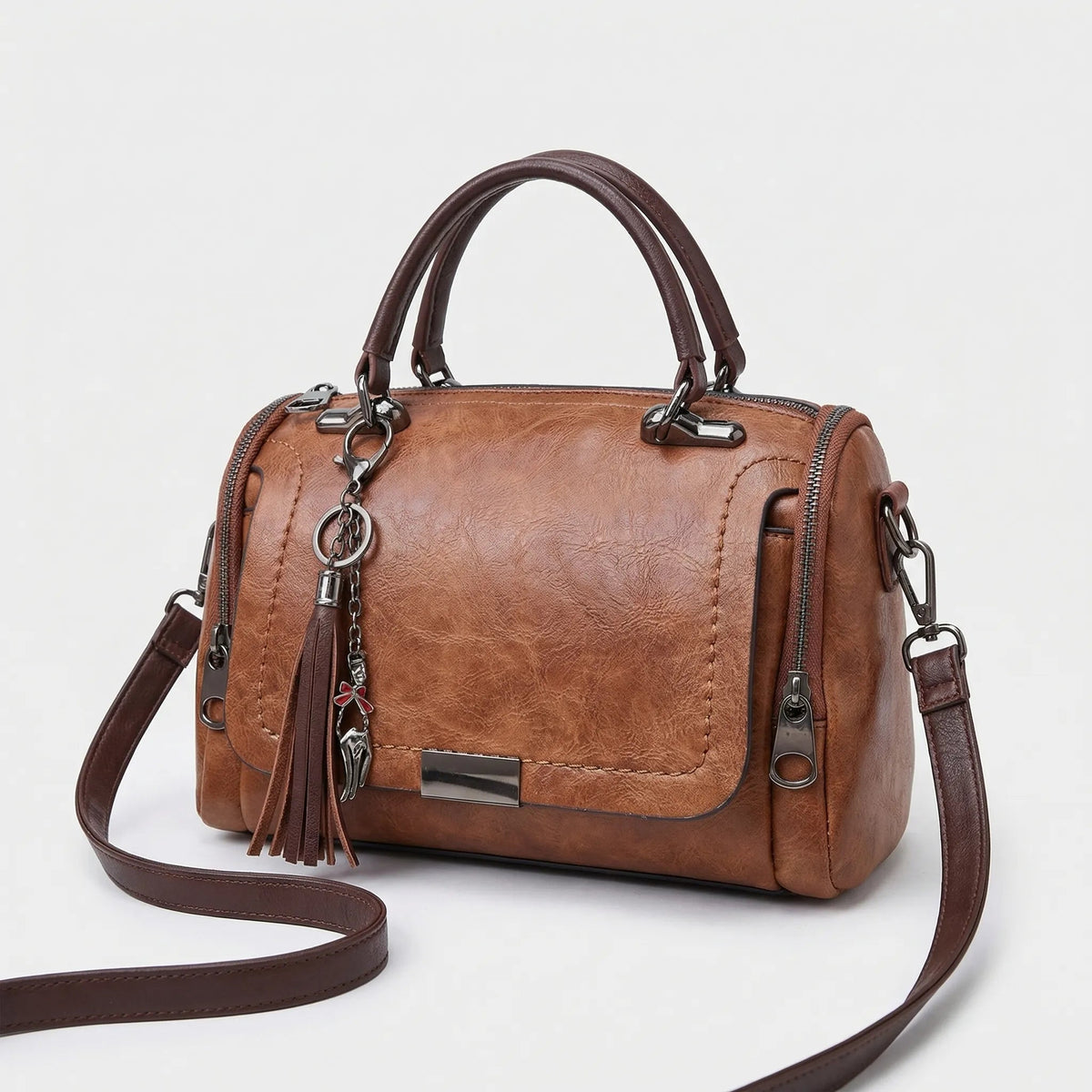 Davy | Women's Satchel Bag with Tassel Charm
