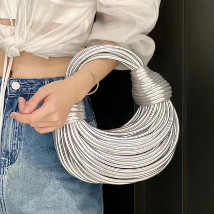 Davy | Women's Sculptural Woven Handbag with Twisted Detail