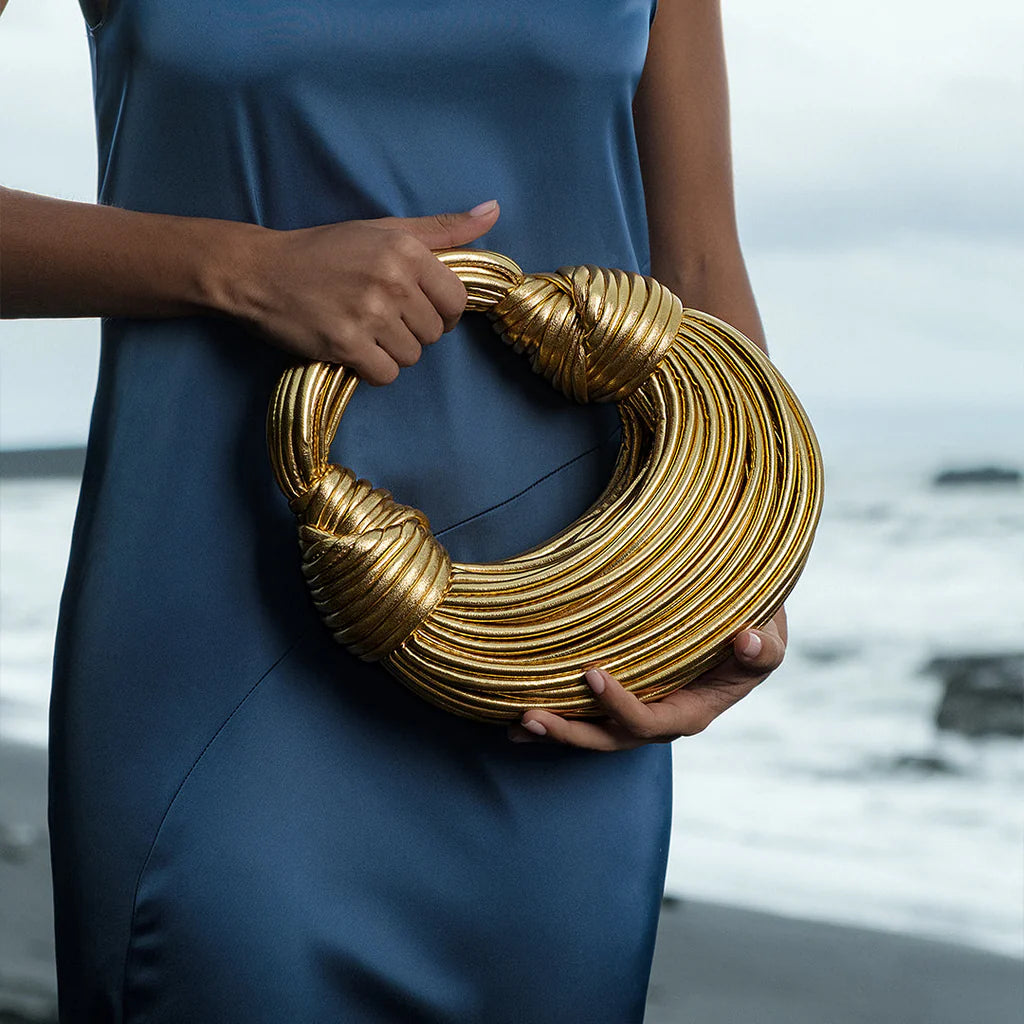 Davy | Women's Sculptural Woven Handbag with Twisted Detail