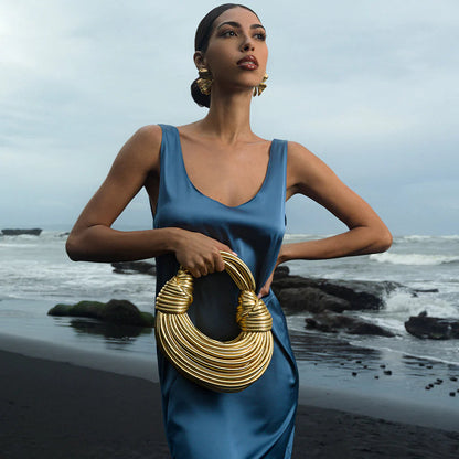 Davy | Women's Sculptural Woven Handbag with Twisted Detail