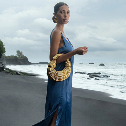 Davy | Women's Sculptural Woven Handbag with Twisted Detail