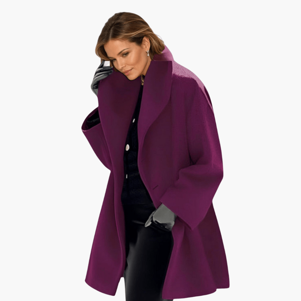 Sculptural Shawl Collar Coat