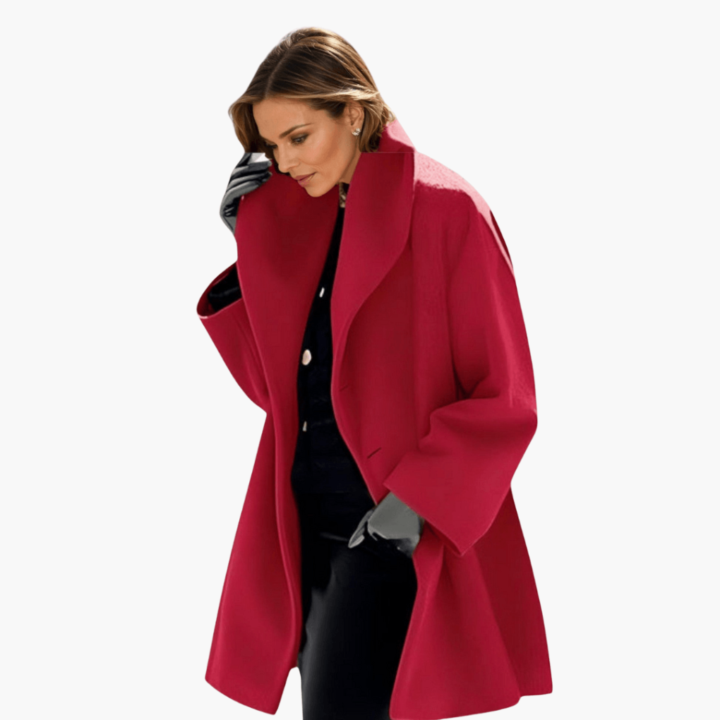 Sculptural Shawl Collar Coat