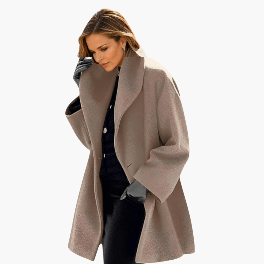 Sculptural Shawl Collar Coat