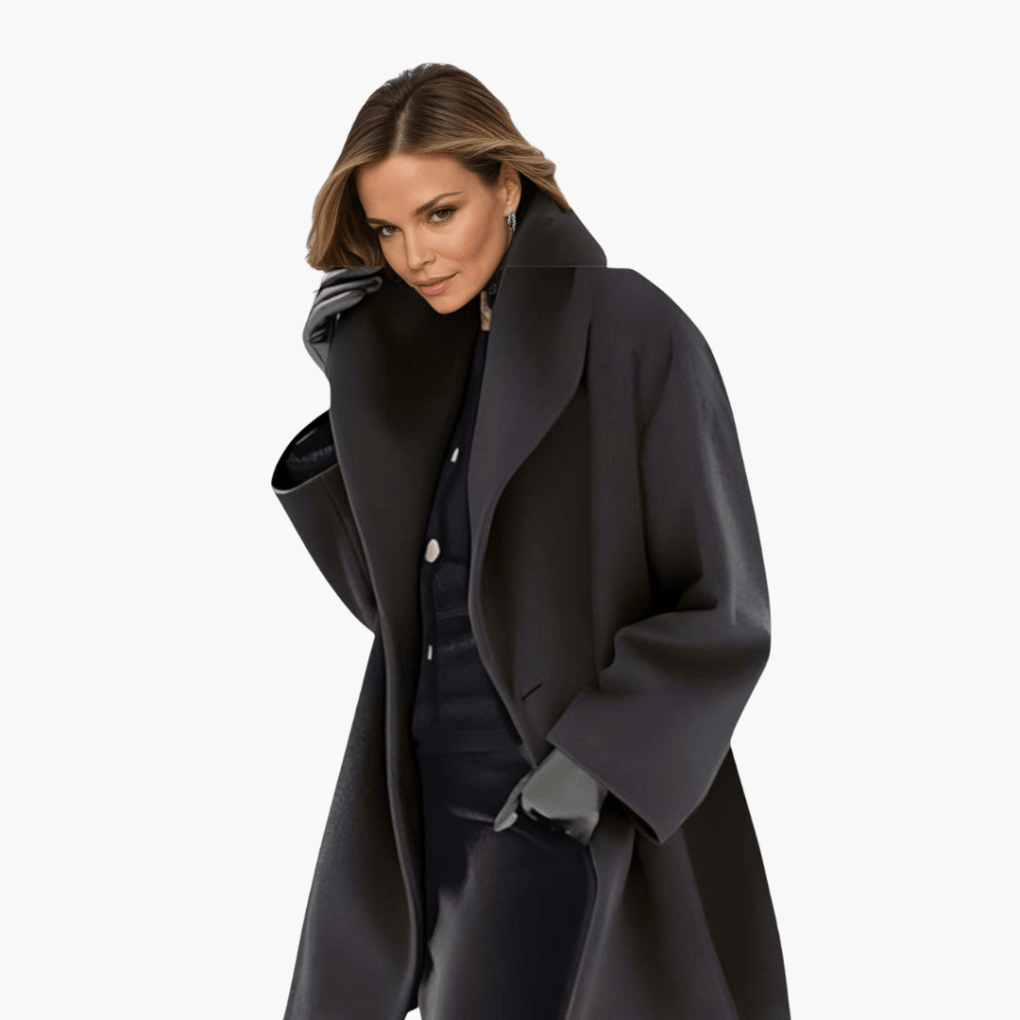 Sculptural Shawl Collar Coat