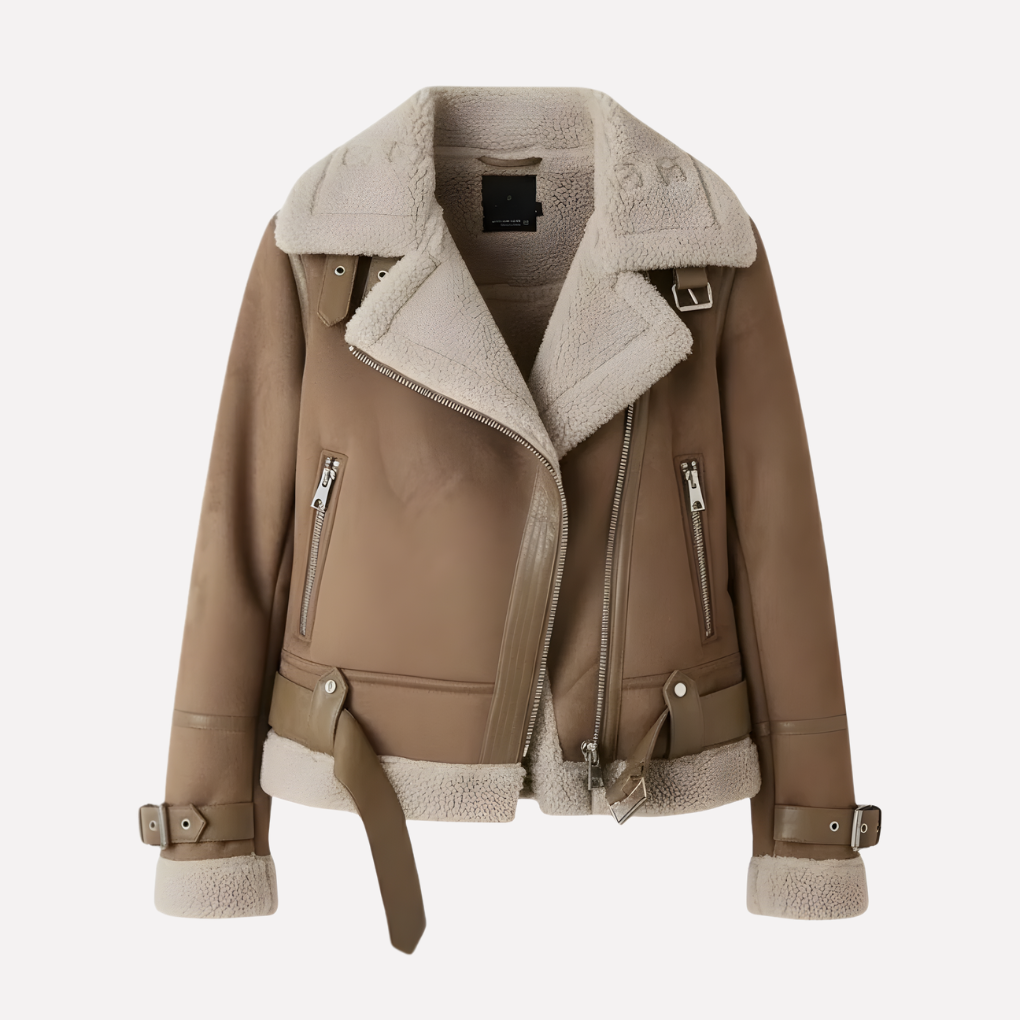 Women's Cozy Shearling Aviator Jacket