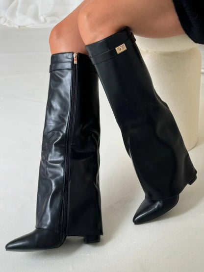 Davy | Leather Shoes with Gold Accents for Women | Daily Wear