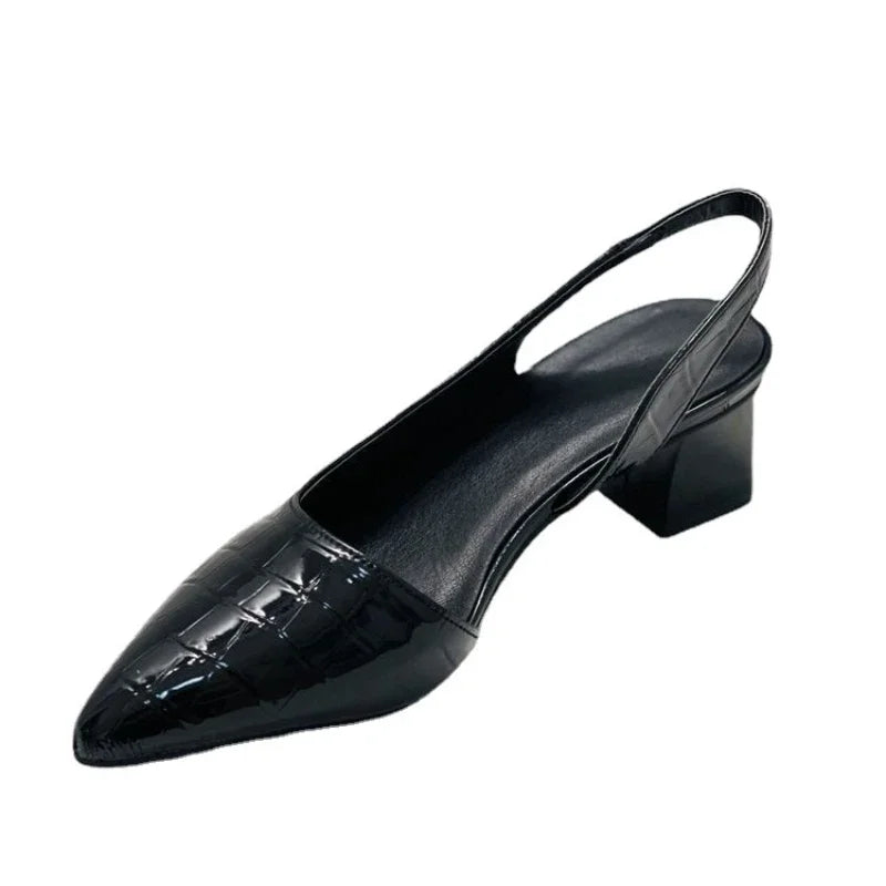 Women's Crocodile Embossed Slingback Heels