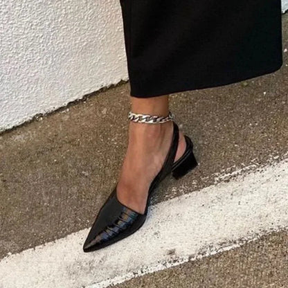Women's Crocodile Embossed Slingback Heels