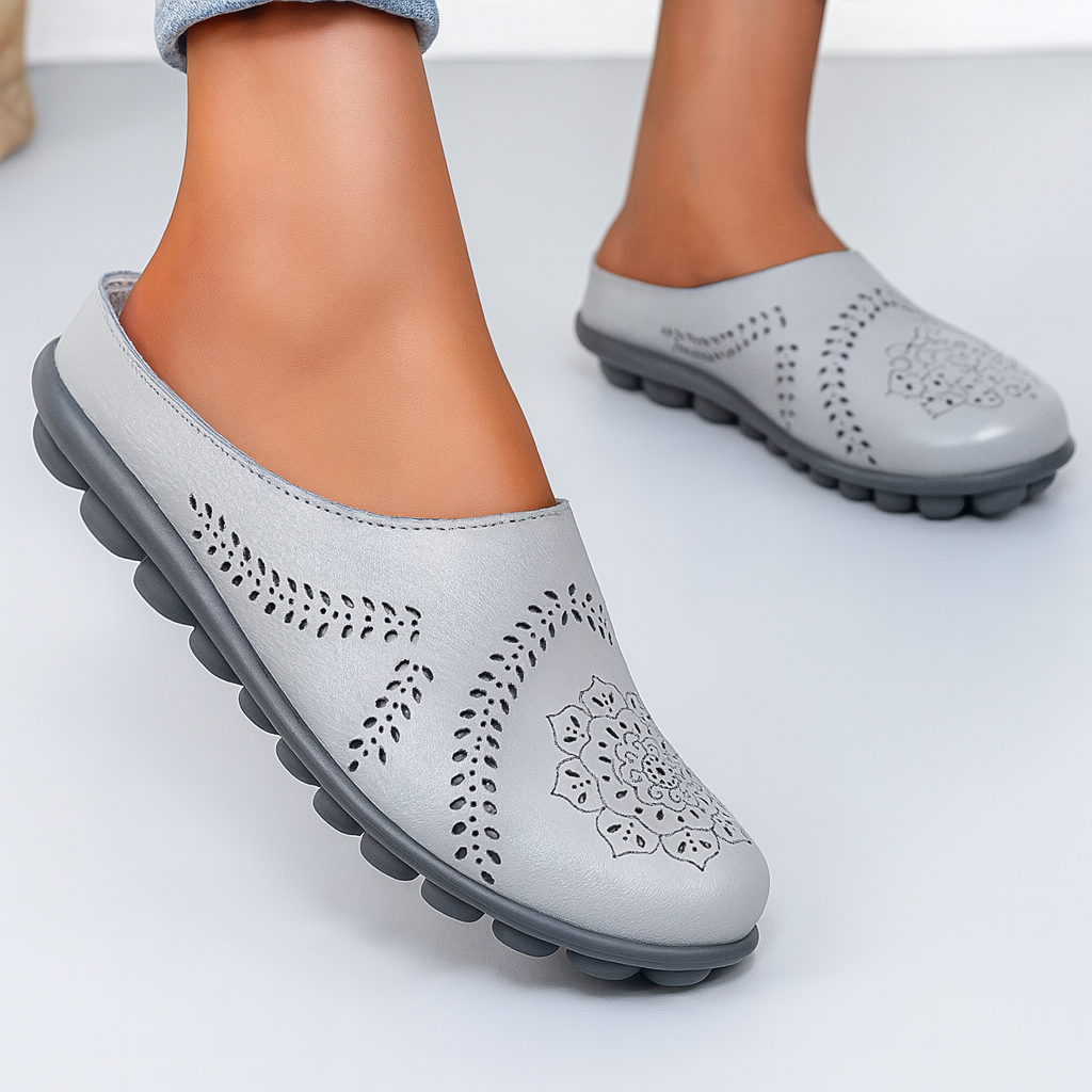 Women's perforated slip-on mules for all-day comfort