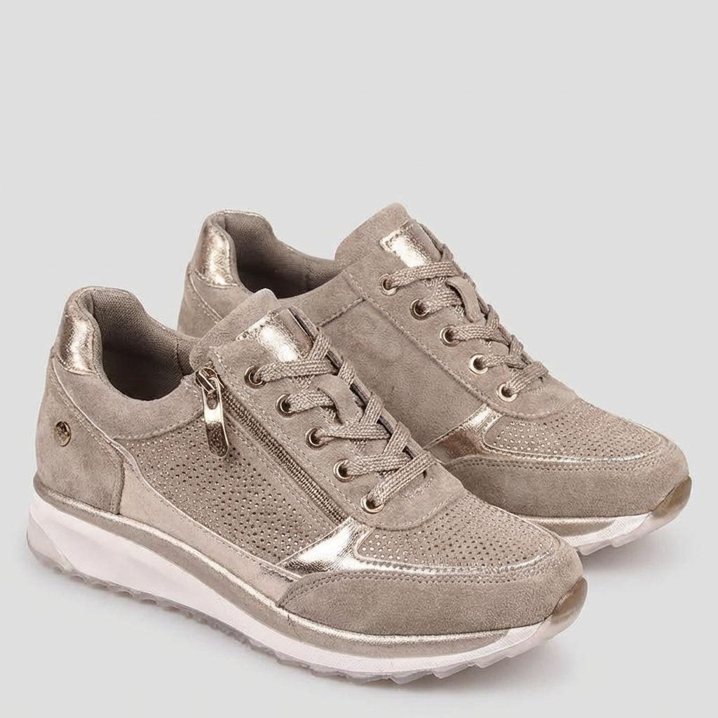 Supportive Studded Suede Sneakers