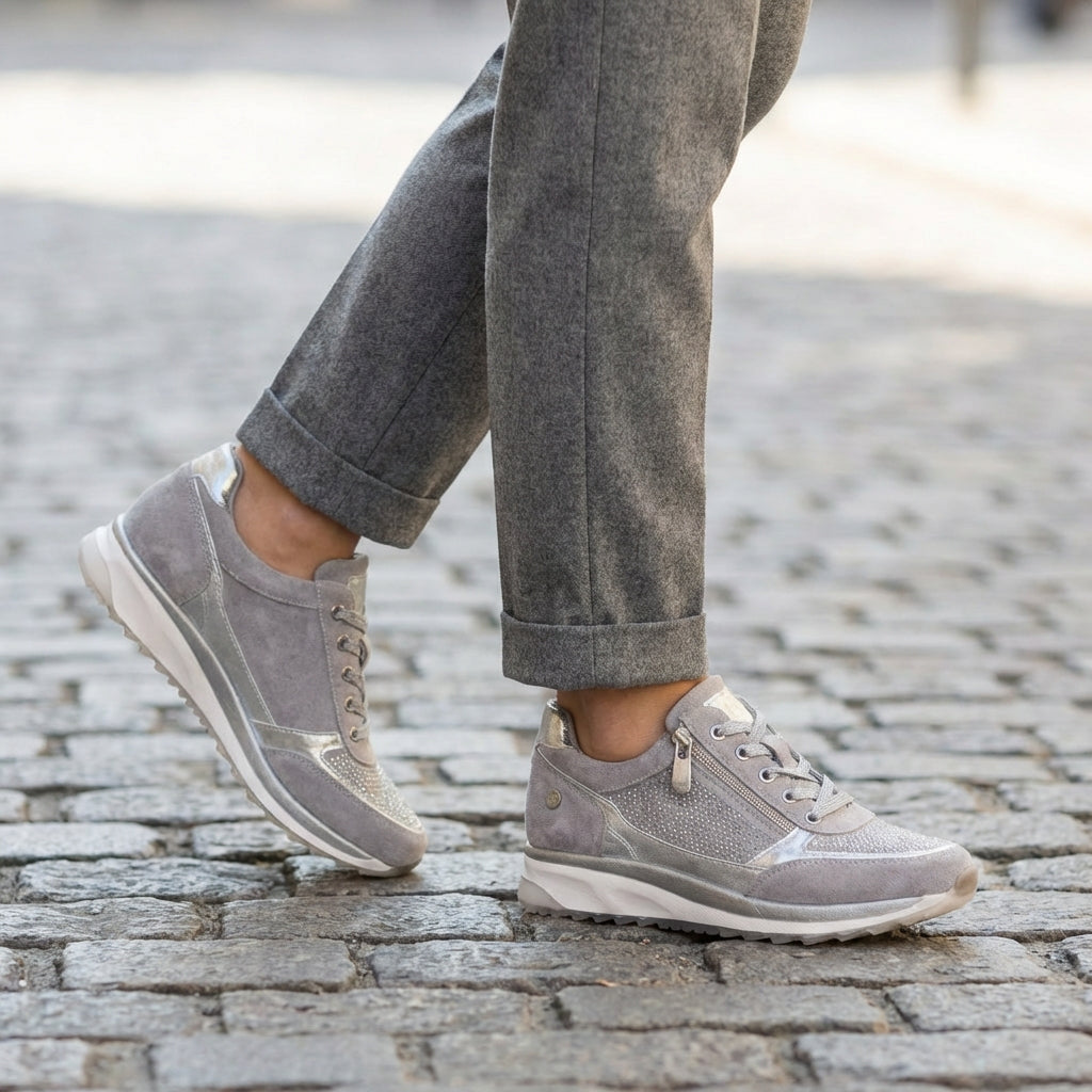 Supportive Studded Suede Sneakers