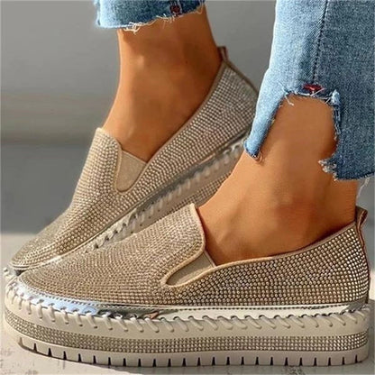 Women's Rhinestone Slip-On Comfort Loafers