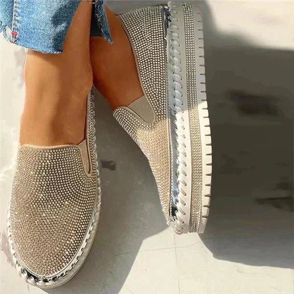 Women's Rhinestone Slip-On Comfort Loafers