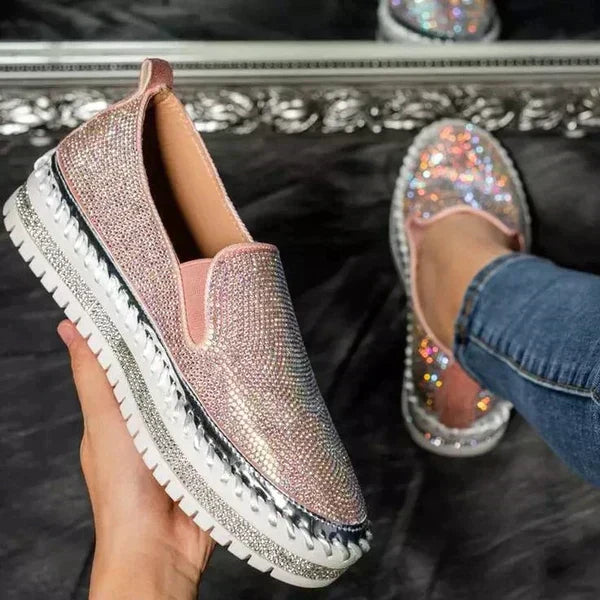 Women's Rhinestone Slip-On Comfort Loafers