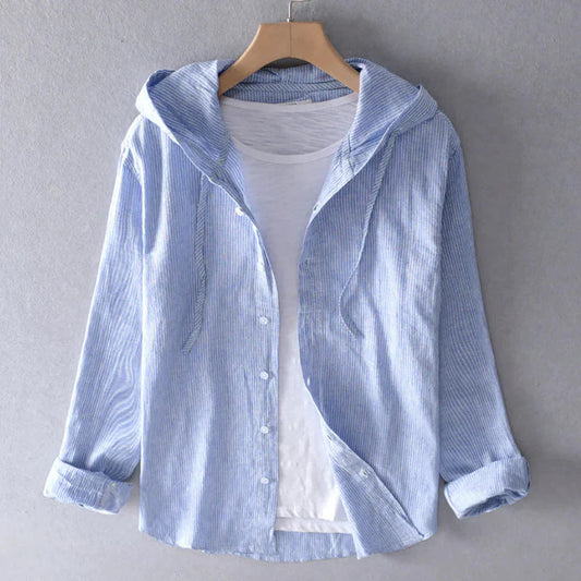 Women's Airy Striped Hooded Shirt
