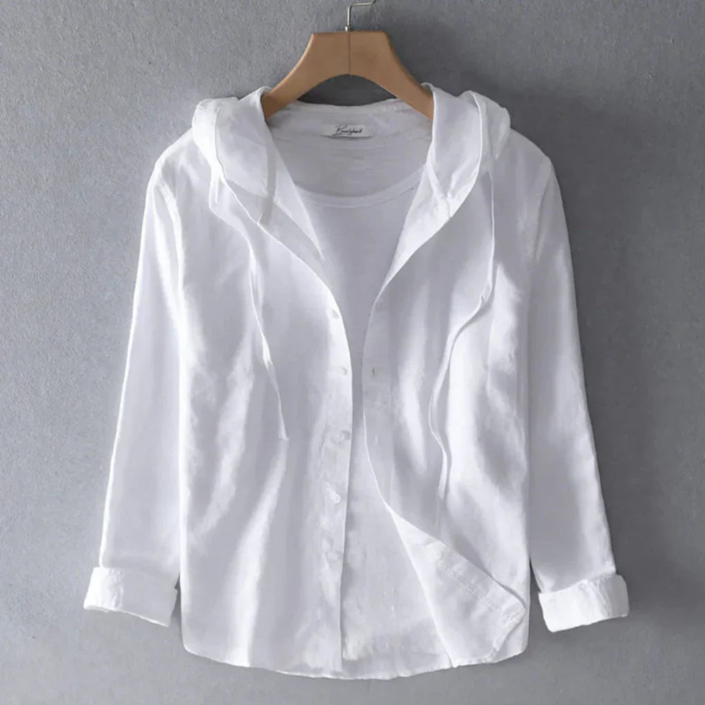 Women's Airy Striped Hooded Shirt