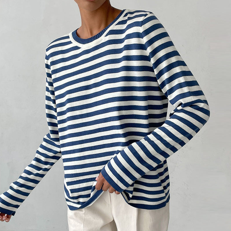 Women's Cozy Striped Long Sleeve Sweater