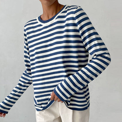 Women's Cozy Striped Long Sleeve Sweater