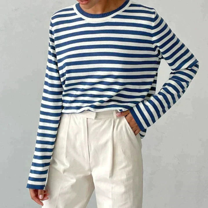 Women's Cozy Striped Long Sleeve Sweater
