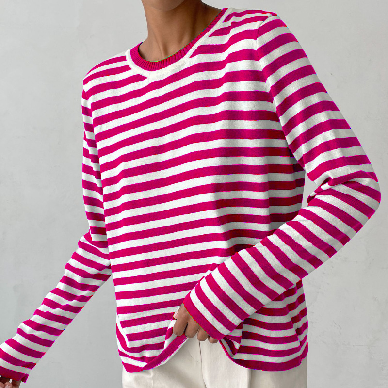 Women's Cozy Striped Long Sleeve Sweater