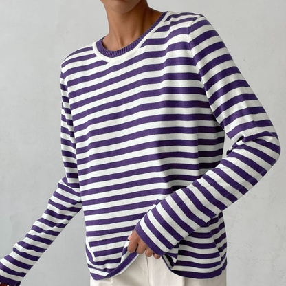 Women's Cozy Striped Long Sleeve Sweater