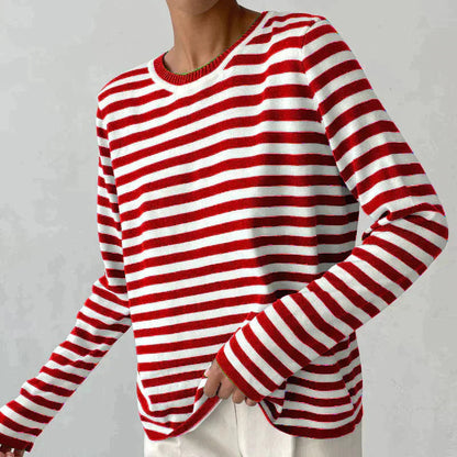 Women's Cozy Striped Long Sleeve Sweater