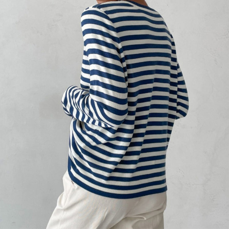 Women's Cozy Striped Long Sleeve Sweater