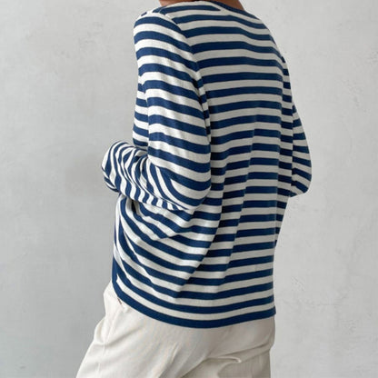 Women's Cozy Striped Long Sleeve Sweater