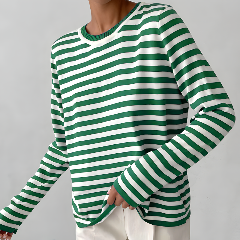 Women's Cozy Striped Long Sleeve Sweater