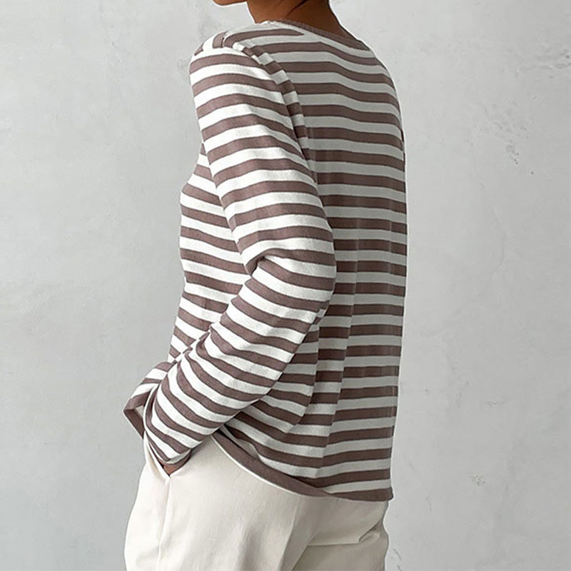 Women's Cozy Striped Long Sleeve Sweater