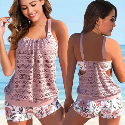 Women's Tankini with Floral Boyshorts