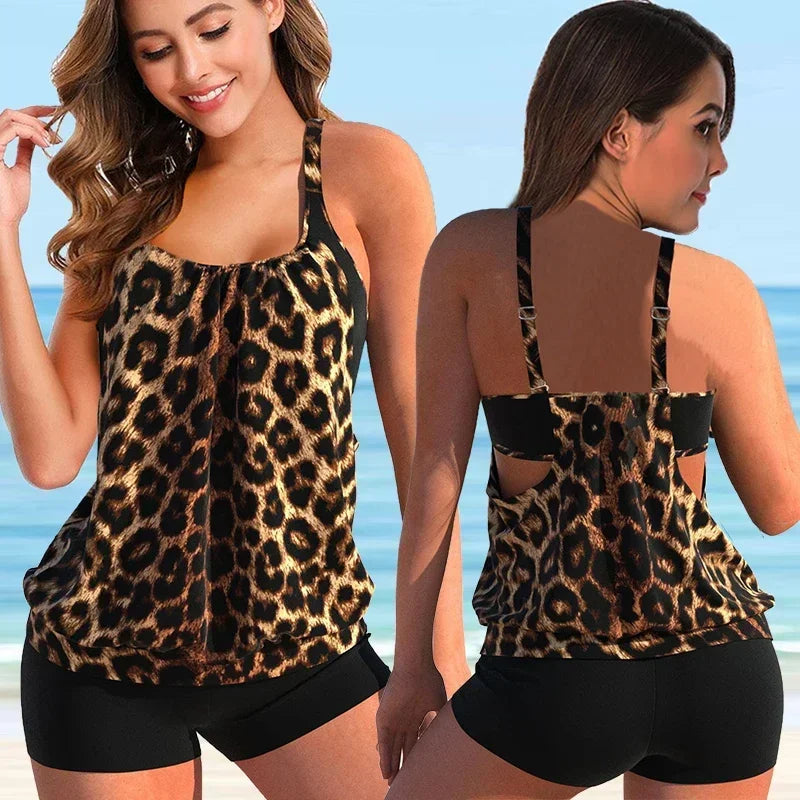 Women's Tankini with Floral Boyshorts